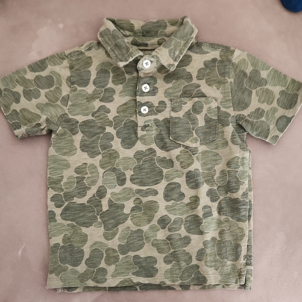 Boden Kids Green Camo Shirt